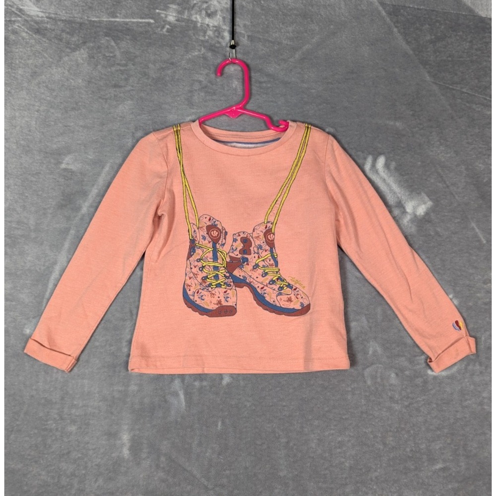FatFace Young Crew Girls Pink Long Sleeve T-Shirt, 3-4 Years, Embroidered Detail
